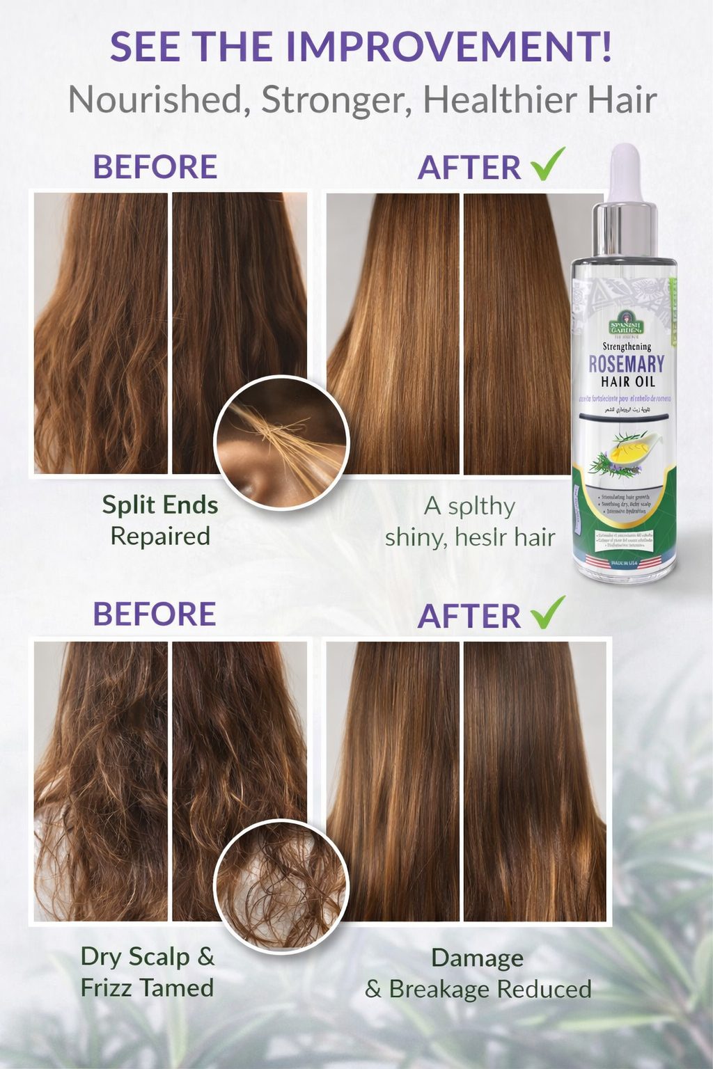 Rosemary Hair Oil – Strengthen, Smooth & Nourish Dry, Damaged Hair