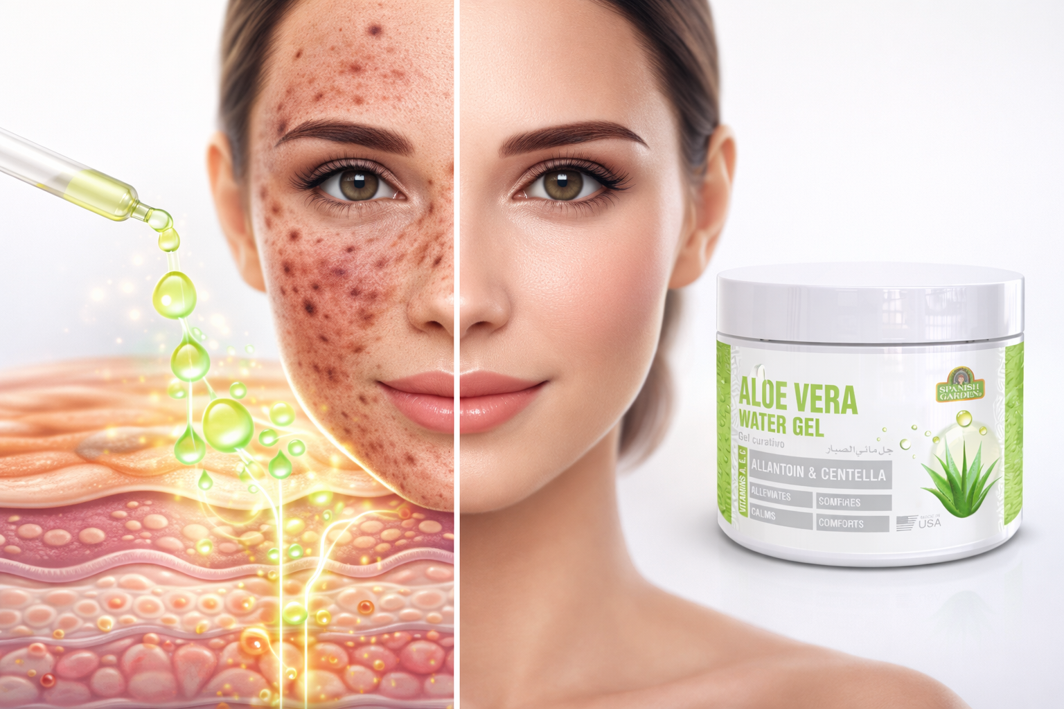 aloe vera plant face moisturizer Aloe Vera Water Gel Cream – Lightweight Hydrating & Soothing Face Mois