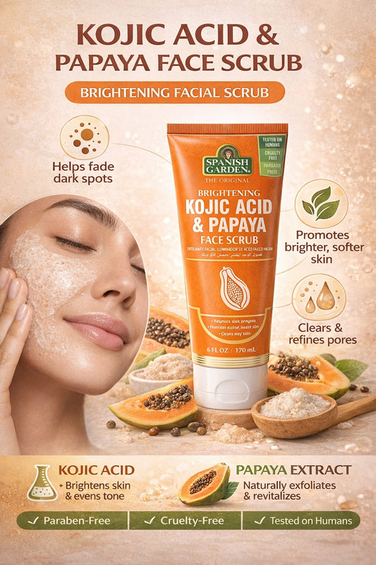 Kojic Acid & Papaya Face Scrub – Brighten, Exfoliate & Renew