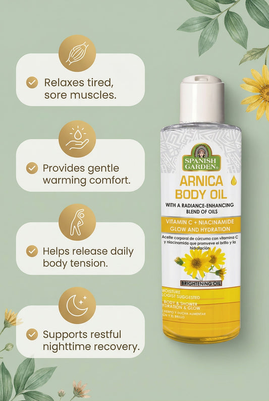 Arnica Body Oil – Soothe Muscles, Relax Tension & Restore Overnight
