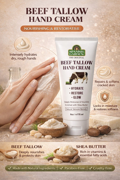 Beef Tallow Hand Cream – Hydrate, Restore & Glow