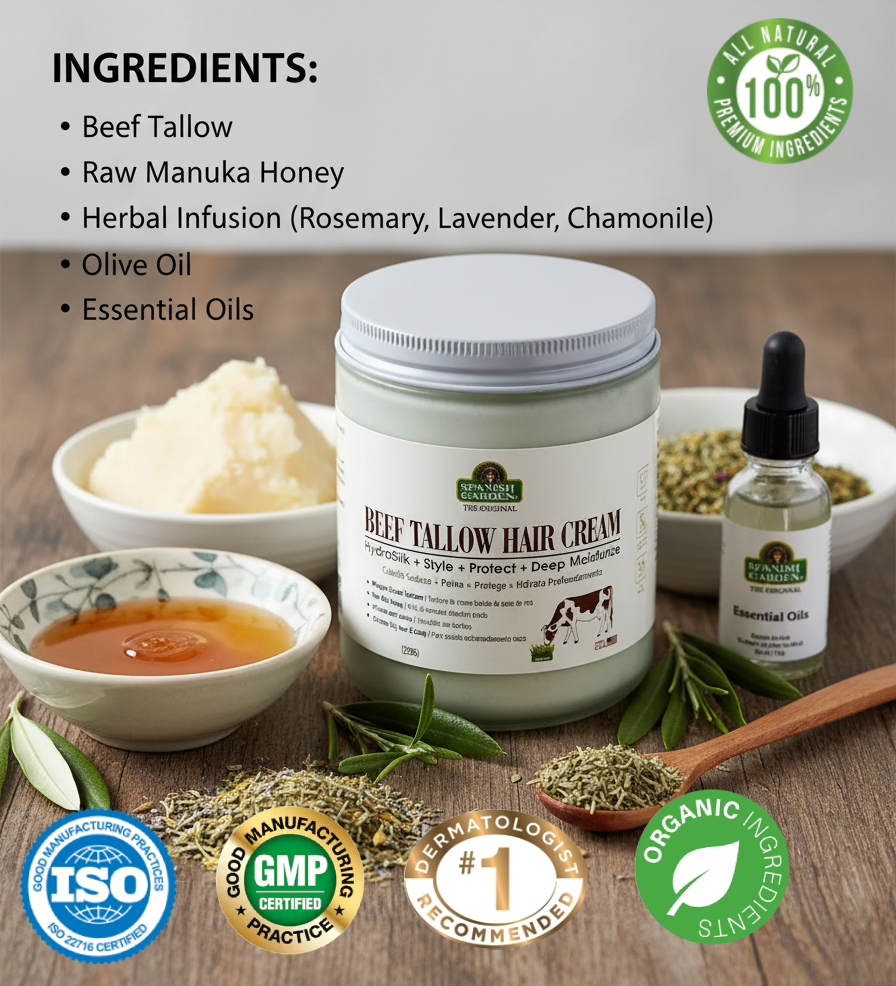 Beef Tallow Hair Cream – Hydrate, Style & Protect