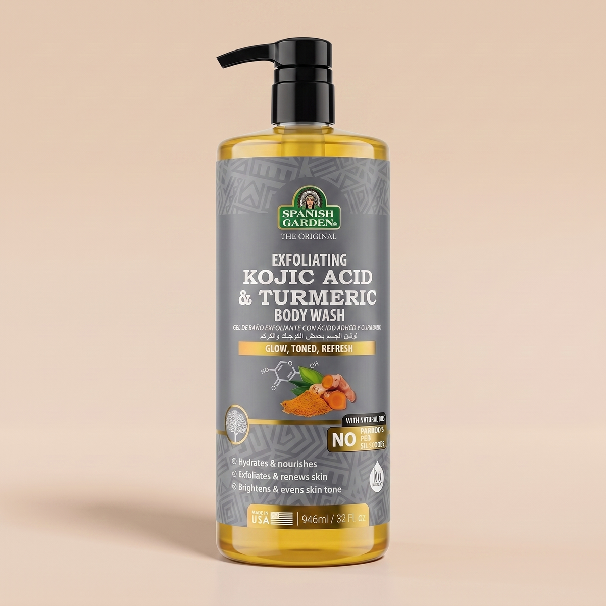 Exfoliating Kojic Acid & Turmeric Body Wash